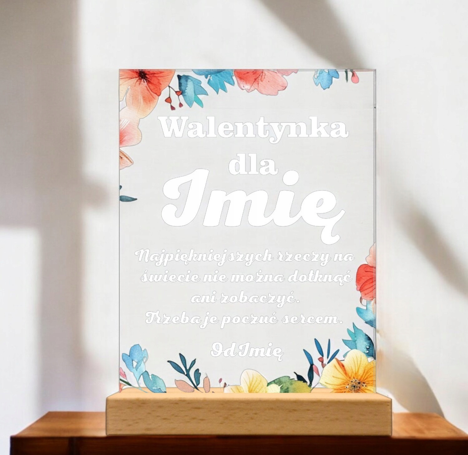 Akrylowa Statuetka na Walentynki Miłość Personalizowana na Prezent Kwiaty Akrylowa Statuetka na Walentynki Miłość Personalizowana na Prezent Kwiaty