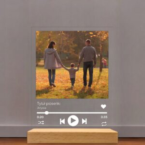 Akrylowa Statuetka Spotify Piosenka ze Zdjęciem Personalizowana na Prezent
