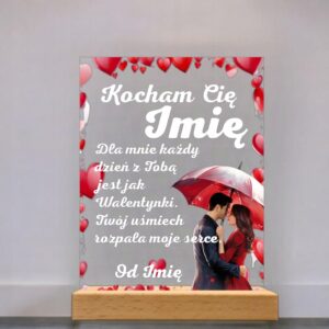 Akrylowa Statuetka Walentynki Dla Par Miłość Personalizowana na Prezent v.1