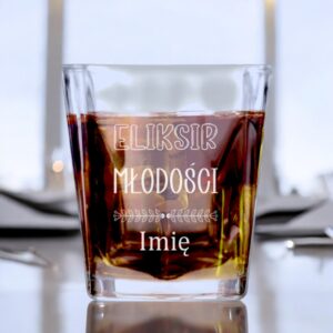Szklanka do Whisky Soku z Grawerem Eliksir Młodości na Prezent