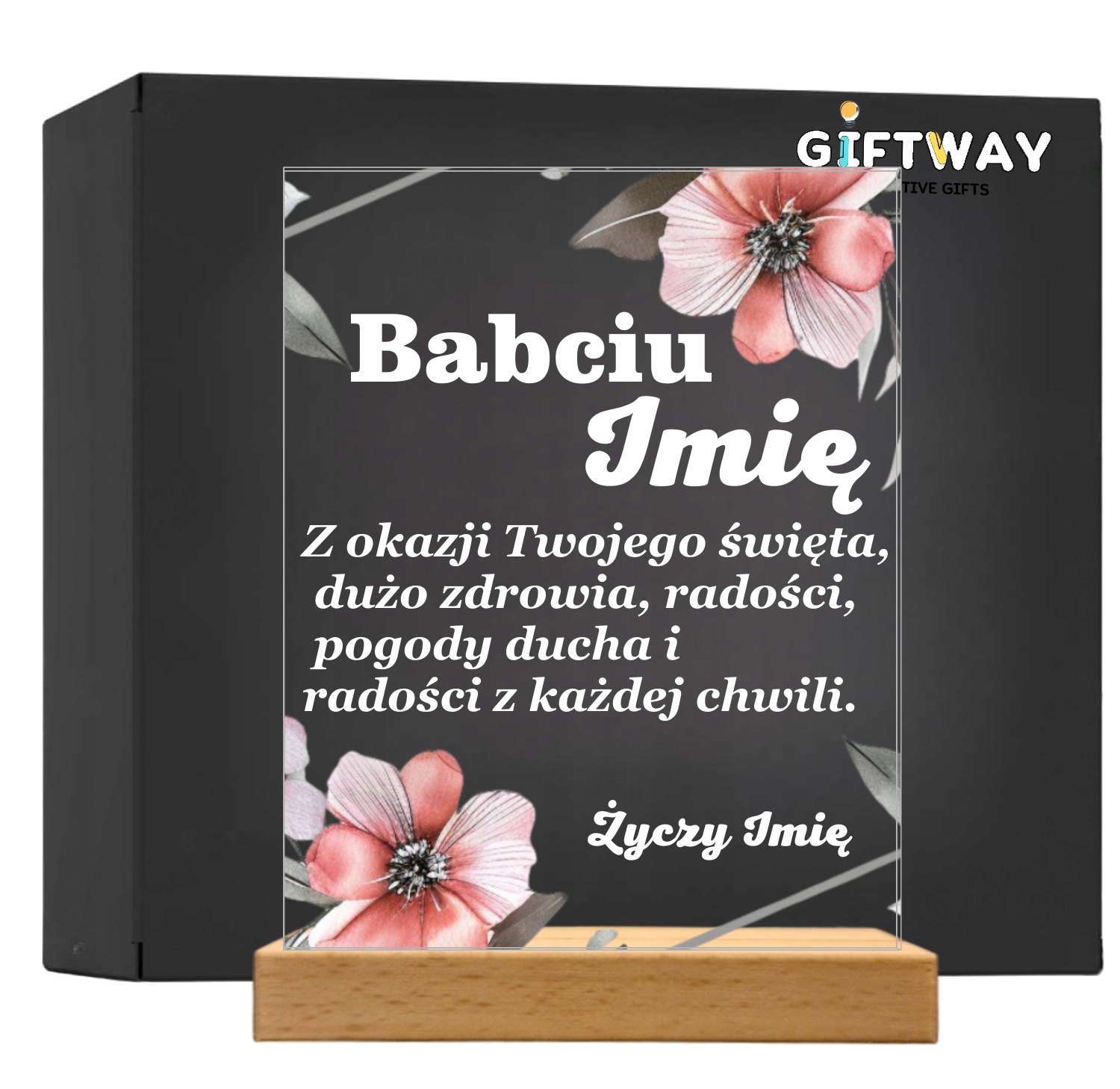 Akrylowa Statuetka na Dzień Babci Życzenia Personalizowana Prezent Kwiaty Akrylowa Statuetka na Dzień Babci Życzenia Personalizowana Prezent Kwiaty