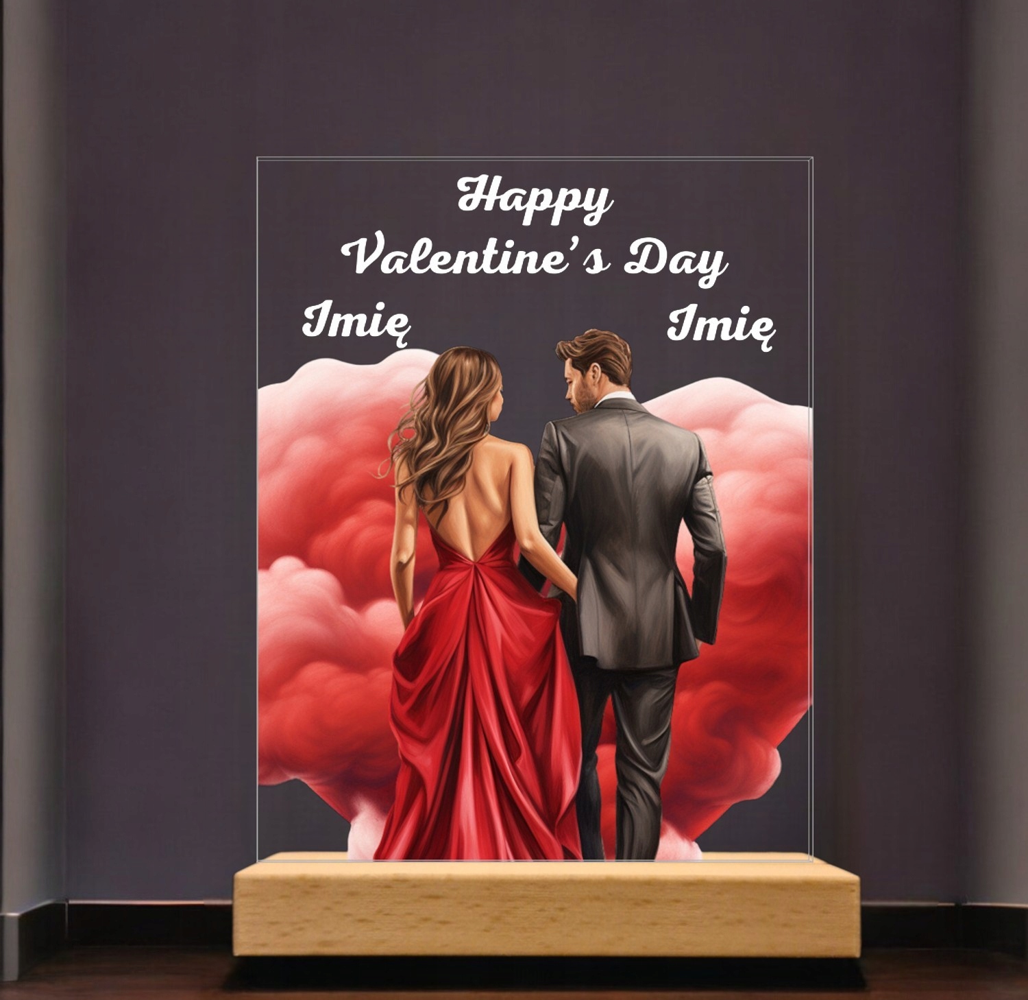 Akrylowa Statuetka Walentynki Dla Par Miłość Personalizowana na Prezent v.2 Akrylowa Statuetka Walentynki Dla Par Miłość Personalizowana na Prezent v.2