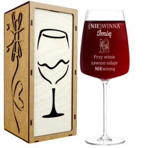 Kieliszek do Wina z Grawerem (NIE)Winna na Prezent 600ml