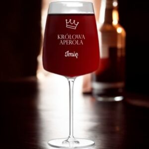 Kieliszek do Wina z Grawerem Królowa Aperola na Prezent 600ml