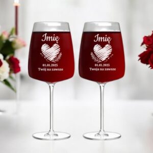 Kieliszki do Wina z Grawerem Od Teraz MY na Prezent dla Małżeństwa 600ml XXL z Imieniem