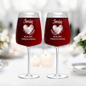 Kieliszki do Wina z Grawerem Od Teraz MY na Prezent dla Małżeństwa 600ml XXL z Imieniem