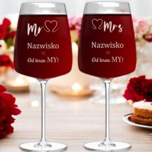 Kieliszki do Wina z Grawerem Od Teraz MY na Prezent dla Małżeństwa 600ml XXL z Imieniem