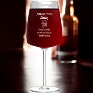 Kieliszek do Wina z Grawerem (NIE)Winna na Prezent 600ml