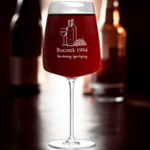 Kieliszek do Wina z Grawerem Im Starszy Tym Lepszy na Prezent 600ml