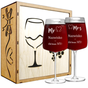Kieliszki do Wina z Grawerem Od Teraz MY na Prezent dla Małżeństwa 600ml XXL z Imieniem