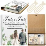 Pudełko na Pieniądze na Ślub Ślubne Drewniane Koperta Prezent Imię v.1