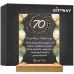 Akrylowa Statuetka z Okazji 70 Urodzin Siedemdziesiątka Życzenia na Prezent