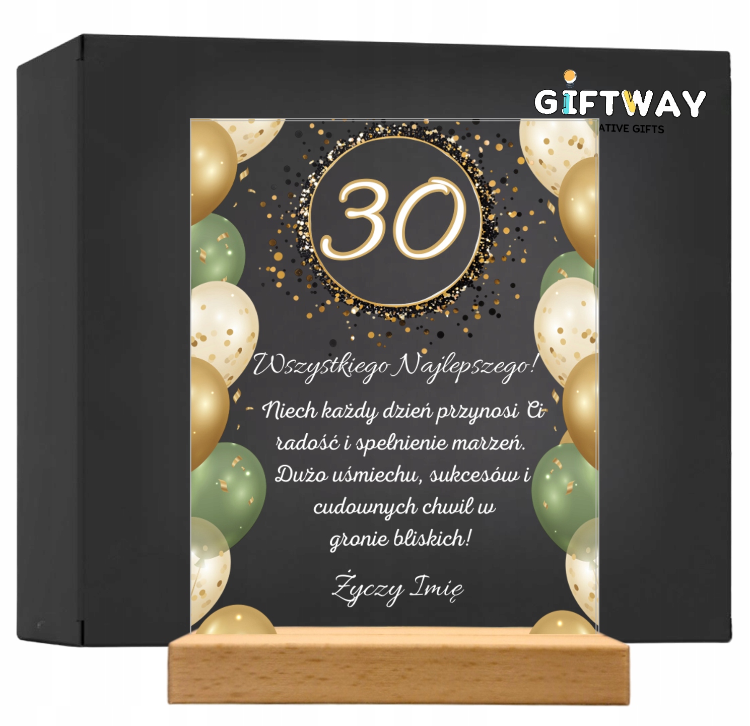 Akrylowa Statuetka z Okazji 30 Urodzin Trzydziestka Życzenia Kwiaty Prezent Akrylowa Statuetka z Okazji 30 Urodzin Trzydziestka Życzenia Kwiaty Prezent