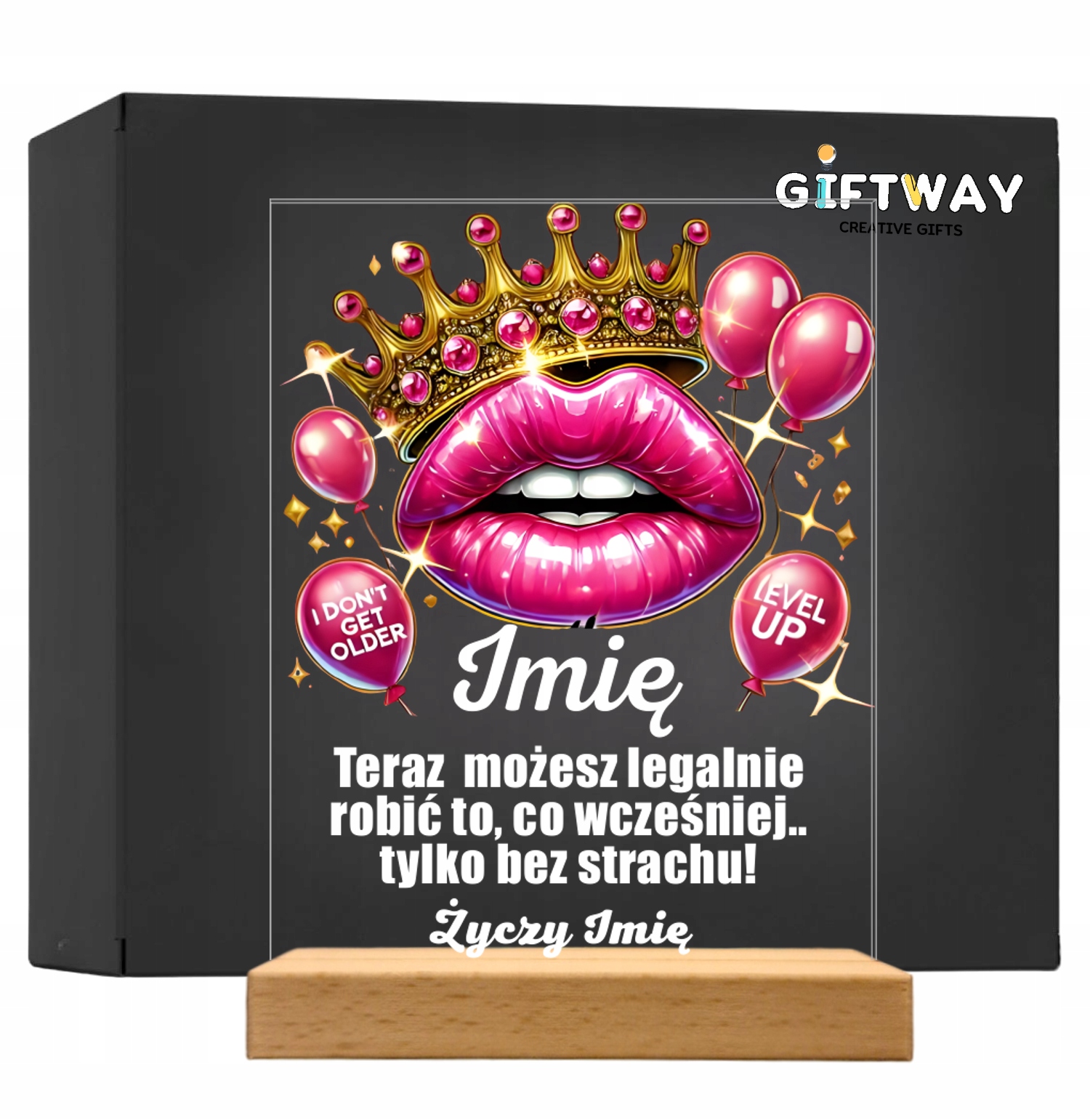 Akrylowa Statuetka z Okazji 18 Urodzin Osiemnastka Korona na Prezent Akrylowa Statuetka z Okazji 18 Urodzin Osiemnastka Korona na Prezent