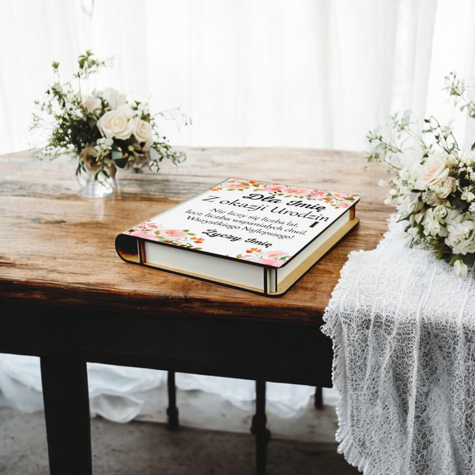 Drewniana Koperta na Pieniądze Pudełko na Urodziny Pamiątka z Imieniem Drewniana Koperta na Pieniądze Pudełko na Urodziny Pamiątka z Imieniem