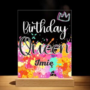 Akrylowa Statuetka z Okazji Urodzin Królowa Pamiątka Prezent