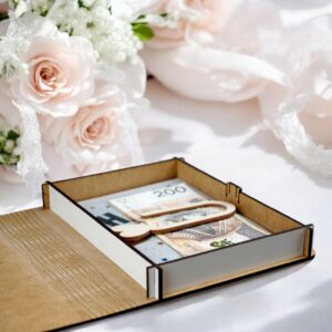 Pudełko na Pieniądze na Komunię Komunia Drewniane Koperta Prezent Imię v.4