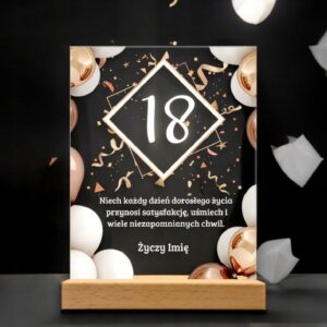 Akrylowa Statuetka z Okazji 18 Urodzin Osiemnastka Personalizowana Prezent