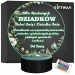 Lampka Nocna LED Statuetka Dzień Babci i Dziadka Dziadkowie Personalizowana