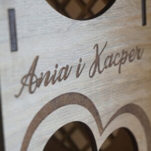 Skrzynka na Wino Ślub z Grawerem Dla Pary Młodej + Pudełko na Pieniądze