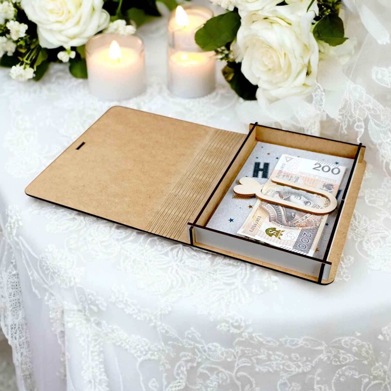 Pudełko na Pieniądze 50 Rocznica Ślubu Drewniane Koperta Prezent Imię v.1 Pudełko na Pieniądze 50 Rocznica Ślubu Drewniane Koperta Prezent Imię v.1