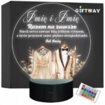 Lampka Nocna LED Statuetka z Okazji Ślubu Para Młoda na Prezent Grawer v.4