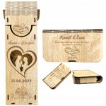 Skrzynka na Wino Ślub z Grawerem Dla Pary Młodej + Pudełko na Pieniądze