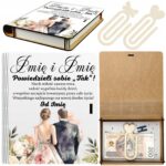 Pudełko na Pieniądze na Ślub Ślubne Drewniane Koperta Prezent Imię v.4