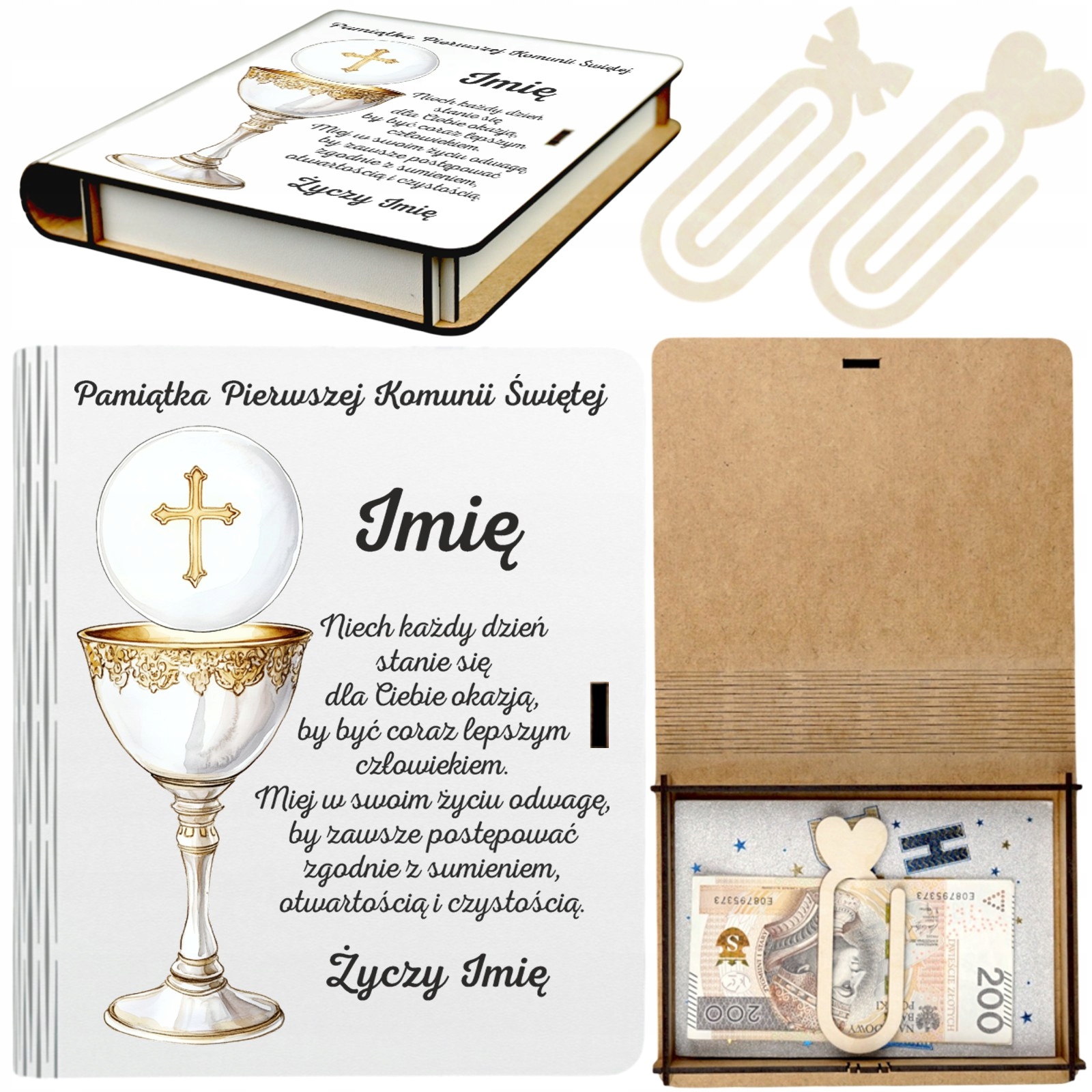 Pudełko na Pieniądze na Komunię Komunia Drewniane Koperta Prezent Imię v.2 Pudełko na Pieniądze na Komunię Komunia Drewniane Koperta Prezent Imię v.2