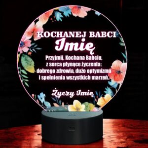 Lampka Nocna LED Statuetka Dla Kochanej Babci na Prezent Personalizowana