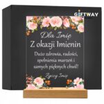 Akrylowa Statuetka z Okazji Imienin Życzenia Kwiaty na Wyjątkowy Prezent
