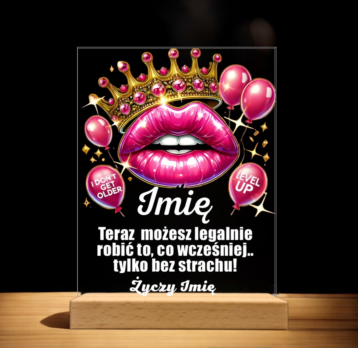 Akrylowa Statuetka z Okazji 18 Urodzin Osiemnastka Korona na Prezent Akrylowa Statuetka z Okazji 18 Urodzin Osiemnastka Korona na Prezent