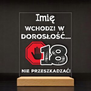 Akrylowa Statuetka z Okazji 18 Urodzin Osiemnastka Personalizowana Prezent