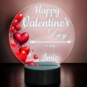 Lampka Nocna LED Statuetka na Walentynki Miłość Związek na Prezent Grawer