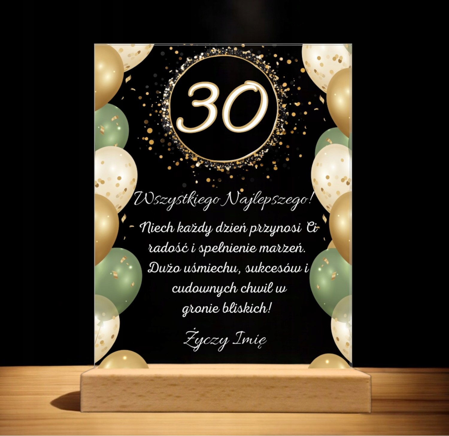 Akrylowa Statuetka z Okazji 30 Urodzin Trzydziestka Życzenia Kwiaty Prezent Akrylowa Statuetka z Okazji 30 Urodzin Trzydziestka Życzenia Kwiaty Prezent