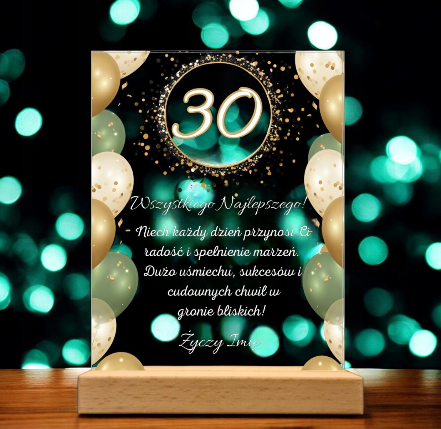 Akrylowa Statuetka z Okazji 30 Urodzin Trzydziestka Życzenia Kwiaty Prezent Akrylowa Statuetka z Okazji 30 Urodzin Trzydziestka Życzenia Kwiaty Prezent