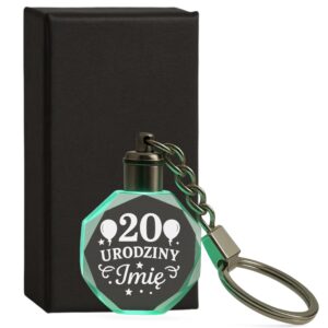 1 brelok z imieniem na 20 urodziny z balonami i ozdobami 1 brld0842