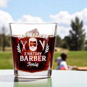 3 szklanka z imieniem dla fryzjera, barbera z laurem 1 sdwa0532