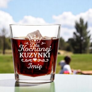 3 szklanka z imieniem dla kuzynki z sercami i korona 1 sdwa0389