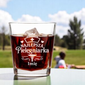 3 szklanka z imieniem dla pielegniarki z sercami i korona 1 sdwa0659