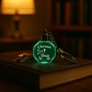 3 brelok z grawerem na chrzest prosty 1 brld0588