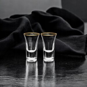 Kieliszki Pozłacane do Wódki Złote 30ml na Ślub Wesele 2 szt