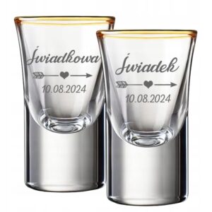 Oszukane Kieliszki do Wódki 15ml Pozłacane Dla Świadków GRAWER Grube Dno