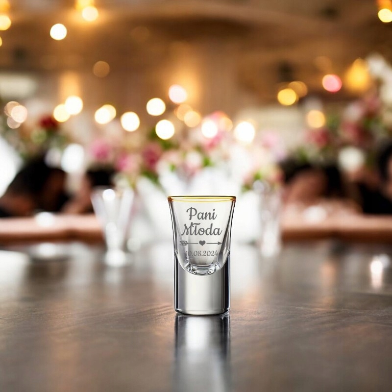 Oszukane Kieliszki do Wódki Pozłacane 15ml GRUBE DNO Wesele Ślub Grawer Oszukane Kieliszki do Wódki Pozłacane 15ml GRUBE DNO Wesele Ślub Grawer