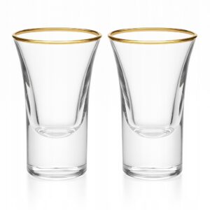Kieliszki Pozłacane do Wódki Złote 30ml na Ślub Wesele 2 szt