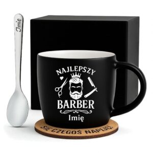 1 kubek personalizowany dla fryzjera, barbera z sercami i korona 1 kzgc0040