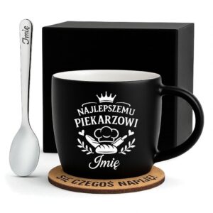 1 kubek personalizowany dla piekarza z sercami i korona 1 kzgc0078