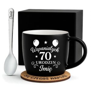 1 kubek personalizowany na 70 urodziny z balonami i ozdobami 1 kzgc0180