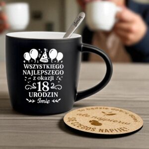 2 kubek z imieniem na 18 urodziny z balonami i ozdobami 2 kzgc0158