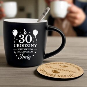 2 kubek z imieniem na 30 urodziny z balonami i ozdobami 1 kzgc0165